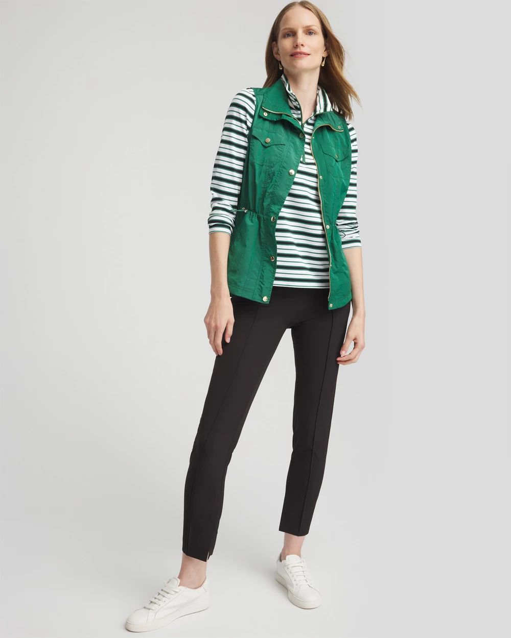 Zenergy® UPF Striped Mock Neck Golf Top | Chico's
